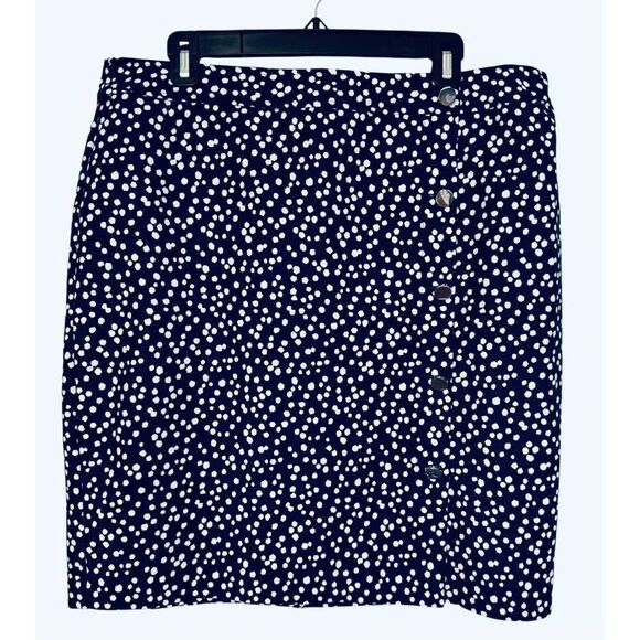 Talbots Navy Blue & White Polka Dot Pencil Skirt Knee Length Sz. 16P Textured - Picture 1 of 7